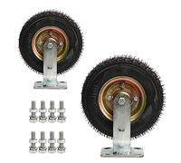 Premium Pneumatic Swivel Casters - 6", 8", 10" Flat Free Wheels, Quiet Shock Absorbing, Puncture-Proof Rubber Trolley Wheels with Double Ball Bearings for Smooth Mobility
