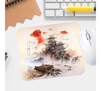 Premium Poetic Chinese Calligraphy Design Mouse Pad - Waterproof, Washable, Stitched Edge - Non-Slip Smooth Surface for Gaming and Office - Durable Rectangular Desk Mousepad with Rubber Base