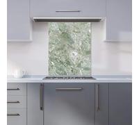 Premium Polished Sage Green Quartz Effect Kitchen Splashback 6mm Toughened Glass Kitchen Splashback - Heat Resistant Splashback for Kitchens, Perfect for Cookers and Hobs, Polished Edges