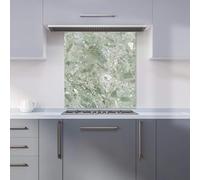 Premium Polished Sage Green Quartz Effect Kitchen Splashback 6mm Toughened Glass Kitchen Splashback - Heat Resistant Splashback for Kitchens, Perfect for Cookers and Hobs, Polished Edges
