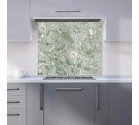 Premium Polished Sage Green Quartz Effect Kitchen Splashback 6mm Toughened Glass Kitchen Splashback - Heat Resistant Splashback for Kitchens, Perfect for Cookers and Hobs, Polished Edges
