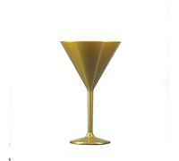 Premium Polycarbonate Gold Martini Glasses (Set of 12)