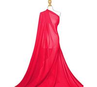 Premium Polyester Chiffon Fabric by The Meter 60 Inch 160cm Wide (Cerise, Full Meter)
