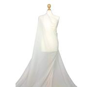 Premium Polyester Chiffon Fabric by The Meter 60 Inch 160cm Wide (Ivory, Half Meter)