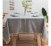 Premium Polyester Rectangular Table ClothNonSlip Embroideredwith Elegant Tassels for Indoor & Outdoor Dining Parties Weddings and Events