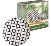 Premium Porcelain Ceramic Dinner Arabesque Pattern Plates Set of 6 - 10.5 Inch Scratch Resistant Dinnerware Warm Color Pasta Salad Dessert Plates for Appetizer - Dishwasher & Microwave Safe (Black)