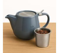 Premium Porcelain Teapot 2 or 3 Cup Capacity with Removable Stainless Steel Infuser Basket - Loose Leaf or Bagged Tea Pot - Heat Retaining Ceramic, Drip-Resistant Spout, Hinged Lid, Dishwasher Safe