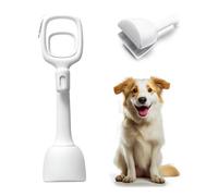 Premium Portable Pet Waste Scooper with Bags - White | Long Handle Dog Pooper Scooper for Easy Clean-Up | Cat Litter Poop Scoop | Eco-Friendly Poo Picker Grabber Tool for Dogs, Cats & Horses