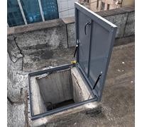 Premium PowderCoated Aluminum Roof Access Dos Struts Secure Lock Waterproof Seal for Flat Roofs Customizable Size (37x39in/94x99.1cm)