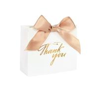 Premium Present Box with Magnetic Lid， Favor Boxes Pack Of 20 With Ribbon Candy Chocolate For Wedding Birthday Party Pink And White(White)