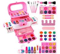 Premium Pretend Play Makeup - 26 Piece Kids Cosmetic Kits Toys Set, Interactive Preschool Learning Activities Makeup Set | With Storage Box For Girls Over Three Years Old Birthday Gift