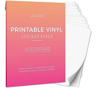 Premium Printable Vinyl Sticker Paper for Your Inkjet Or Laser Printer - 15 Glossy White Waterproof Decal Paper Sheets - Dries Quickly and Holds Ink Beautifully
