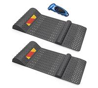 Premium Products Garage Parking Mat Guide - Adhesive Back, Anti-Skid, Reflective Strip - Fits Most All Cars and Non-Commercial Tires - 2 Pack - Complete with Air Pressure Gauge