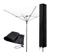 Premium Protective Cover for Rotary Dryer Washing Lines, 420D Clothes Line Cover for Rotary Airer Cover for all Brabantia Rotaries Standard, Black Waterproof Weatherproof Whirlygig Cover (160x15x15cm)