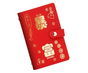 Premium PU Leather Cash Holder with 100 Bill Capacity and Built in Accounting Pages for Easy Money Management Business Cash Management Wallet, Red Riches, Mass Beauty