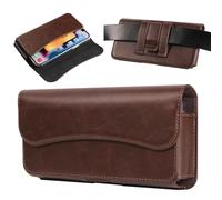 Premium PU Leather Cell Phone Holster Belt Clip Holder Case Pouch for Samsung Galaxy S25 Ultra S24 Ultra A05 A06 A05s A04s A14 A16 A26 Pixel 8 Pro OnePlus 13 Moto G 5G 2024 Moto G Power (Coffee, XL)