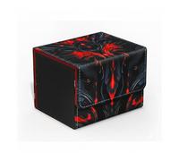 Premium PU Leather Deck Box for MTG & TCG - Holds 120+ Sleeved Cards or 80 Double-Sleeved, Magnetic Closure, Compact Trading Card Storage Case, Protective Card Holder for Commander Decks (Red)