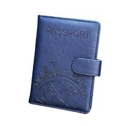 Premium PU Leather RFID Blocking Passport Holder/Wallet - Travel Document Organizer for Women and Men, GLB Blue, Passport Holder & Rfid Block Passport Cover & Essential Passport Wallet for Men &Women
