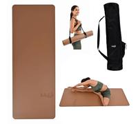 Premium PU & Natural Rubber, Yoga Mat Thick 5mm - Non Slip Exercise Mat Workout Surface, Extra Large 72'' x 27'' Wide Design, Pilates Fitness Training - Includes Strap & Carry Bag