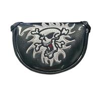 Premium PU Skull Design Golf Headcover, Small Half Mallet Putter Club Head Cover, Magnetic Closure