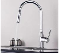 Premium Pull Down Kitchen Faucet Swivel Design Galvanized Finish Retractable Sprayer Modern Ash Gray Easy Installation High Arc Spout for Versatile Use