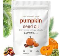 Premium Pumpkin Seed Oil Capsules, Cold Pressed Pure Virgin Oil with Essential, 180 Softgels for Hair Health Support, Non-GMO & Gluten Free