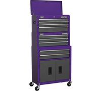 Premium Purple 9 Drawer Tool Chest Unit - Topchest Rollcab Combination
