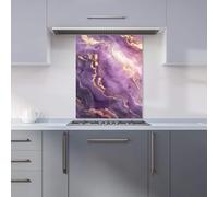 Warren Reed - Designer Purple And Gold Marble Effect Kitchen Splashback W600Mm X H750Mm, Multi