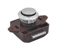 Premium Push Button Catch Lock with Knob for Camper Caravan Push Button Cabinet Cupboard Door Latch Sturdy Zinc Alloy Latch Furniture Lock - Multi Color (Silver-Brown)