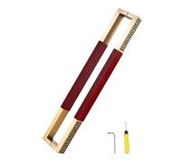 Premium Push Pull Door Handles - Wood & Stainless Steel Sliding Barn Door Handle for Shower, Patio & Garage - Decorative Knob in Dark Red, 120cm (47 1/4")