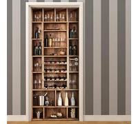 Premium PVC Door Cover Cabin Stickers, Easy Bubble-Free Application, Removable Interior Door Liners 83 x 210