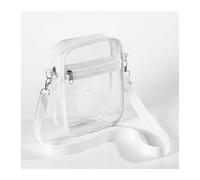 Premium PVC Women Clear Shoulder Bag - Stadium Approved Transparent Crossbody Purse with Front Pocket for Concert & Casual Use(White)