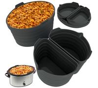PREMIUM QUALITY - 3 Pack Tasmai Pot Covers, 4-4.5 Quart Pot Liner, Reusable Silicone Liner, Pot Liner for Tableware, Crock, Pot Divider Insert