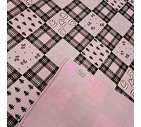 Premium Quality Anti-Pill Double Sided Polar Fleece | Soft Washable Fabric | Sold by The Metre | Multiple Colours in Stock | Same Day Dispatch | by Tia Knight (Festive Tartan SQ718) (Baby Pink)