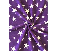 Premium Quality Anti-Pill Polar Fleece | Halloween Prints | Autumn/Winter Throws | Plush Washable Fabric | Sold By The Metre | By Tia Knight (Twinkle Stars- Purple)