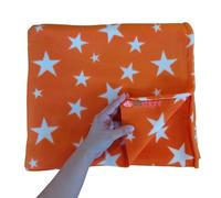 Premium Quality Anti-Pill Polar Fleece | Halloween Prints | Autumn/Winter Throws | Plush Washable Fabric | Sold By The Metre | By Tia Knight (Twinkle Stars- Orange)