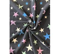Premium Quality Anti-Pill Polar Fleece | Halloween Prints | Autumn/Winter Throws | Plush Washable Fabric | Sold By The Metre | By Tia Knight (Twinkle Stars- Grey/Multi)