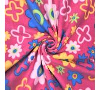 Premium Quality Anti-Pill Printed Polar Fleece | Soft Washable Fabric | Sold by The Metre | 50+ Colours in Stock | Same Day Dispatch | by Tia Knight (Flower Power, SQ531 PNMLT)
