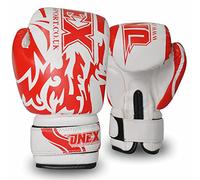Premium Quality Boxing Gloves 6oz Boxing Gloves for Training Punching Sparring Bag Gloves Punch Bag Mitts Muay Thai Kickboxing MMA Martial Arts Workout Kids Juniors Girls and Boys (Red Design)