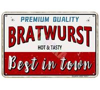 Premium Quality Bratwurst For Home,Kitchen,Shop,Club,Cafes,Bars,Pubs Metal Vintage Tin Sign Wall Decoration 12x8 inches