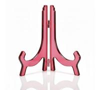 Premium Quality Clear Traditional Acrylic Plate Stand Display Picture Photo Frame Stand Holder - Perfect for 6" to 10" Inch Plates in Rose/RED