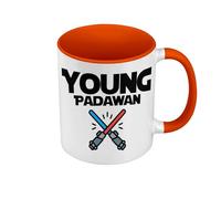 Premium Quality Colour Mug Orange - Young Padawan Star Galaxy Knight - Mug with Handle and Coloured Interior