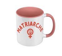 Premium Quality Colour Mug Pink - Matriarch Maman Famille Feminism - Mug with Handle and Coloured Interior