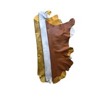 Premium Quality Crazy Horse Vegetable Tanned Crafting Whole Nappa Soft Sheepskin Genuine Leather Hide- NO Holes & Cuts (Yellow)
