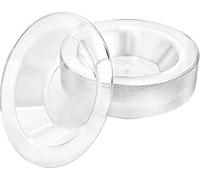 Premium Quality Heavyweight Plastic Bowls China Like. Wedding and Party Dinnerware Plastic Bowls 14 oz. Clear-Value Pack 30 Count