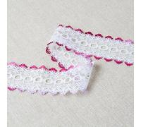 Premium Quality Knitting Eyelet Lace Trimming 30mm Wide (Per Metre) Sewing Knitting Quilt Blanket - Simply Sew Crafty™ (Burgundy Mix)