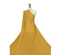 Premium Quality | Liverpool Scuba Crepe Fabric | Textured Stretch Jersey Crepe | 4 Way Stretch Spandex Fabric | Single Knit Dressmaking Material | Fabriques (Mustard, 1 Meter)