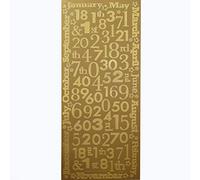 Premium Quality Number Stickers, Self Adhesive 0-9 Age Year Outline Stickers for Birthday Card Decoration (Numbers and Months Gold)