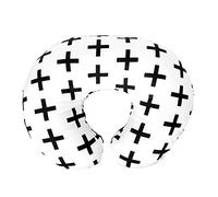 Premium Quality Nursing Pillow Cover by Mila Millie - Nordic Swiss Black Cross Unisex Design Slipcover - 100% Cotton Hypoallergenic - Perfect for Breastfeeding Mothers - Baby Shower Gift