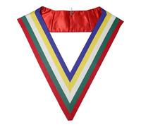 Premium Quality OES Collar, 5-Color Ribbon, Red, Green, White, Yellow and Blue, 4 inches wide